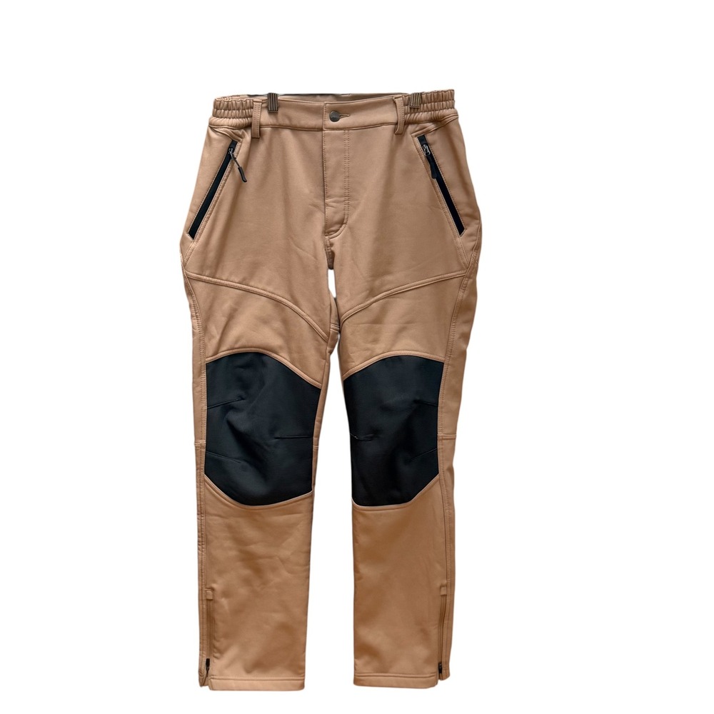 TSLA Softshell Pants Mens 32x32 Tan Fleece Lined Winter Snowboard Ski Outdoor